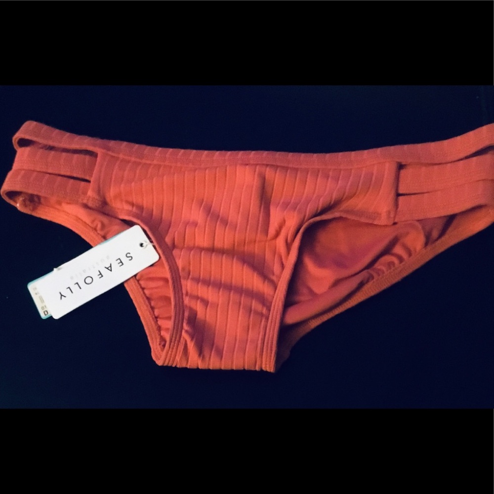 SEAFOLLY Inka Rib Multi Strap Bikini Bottom - Picture 3 of 4